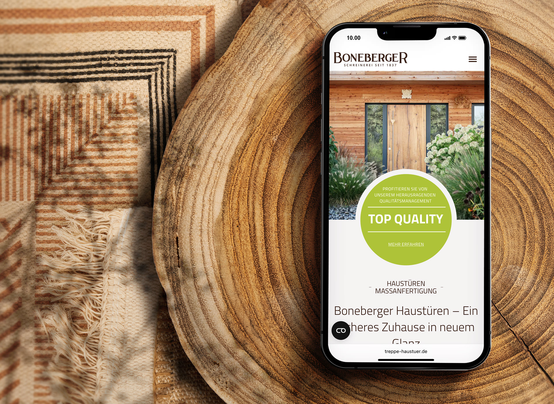 Boneberger website mobil für Webdesign
