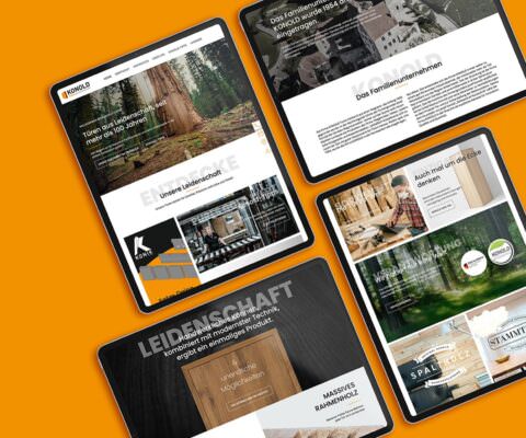 Konold website mockup für Webdesign