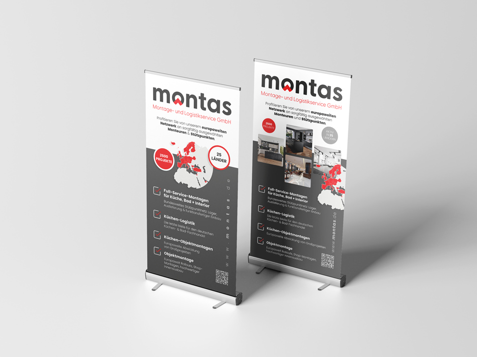 Montas roll für Werbemittel-Design