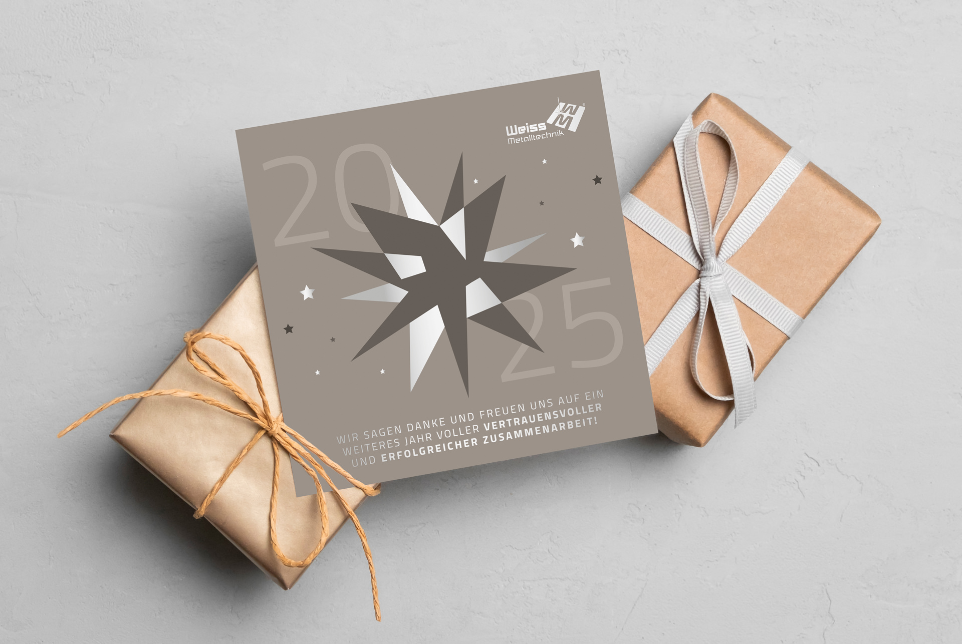 Weiss weihnachtskarte oben für Weihnachtskarte