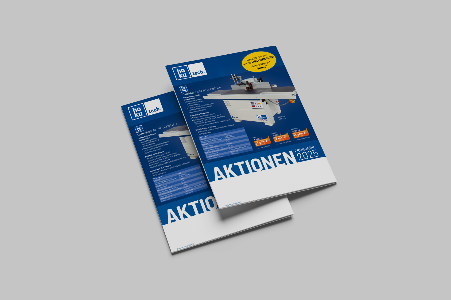 Hokutech magazin cover für Broschürendesign