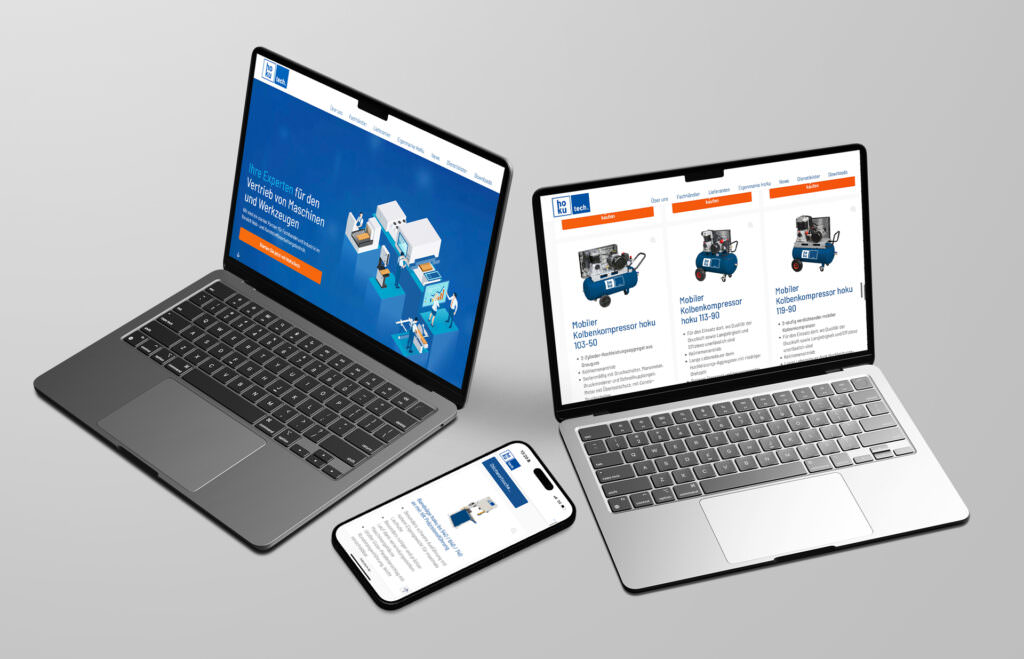 Hokutech website responsive für Webdesign