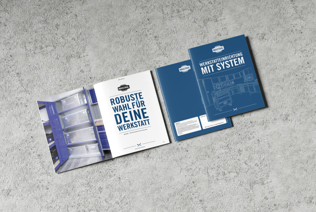 Ein Broschüre für Industrial-Marke von Hornbach, Layout, Konzeption und Design.
