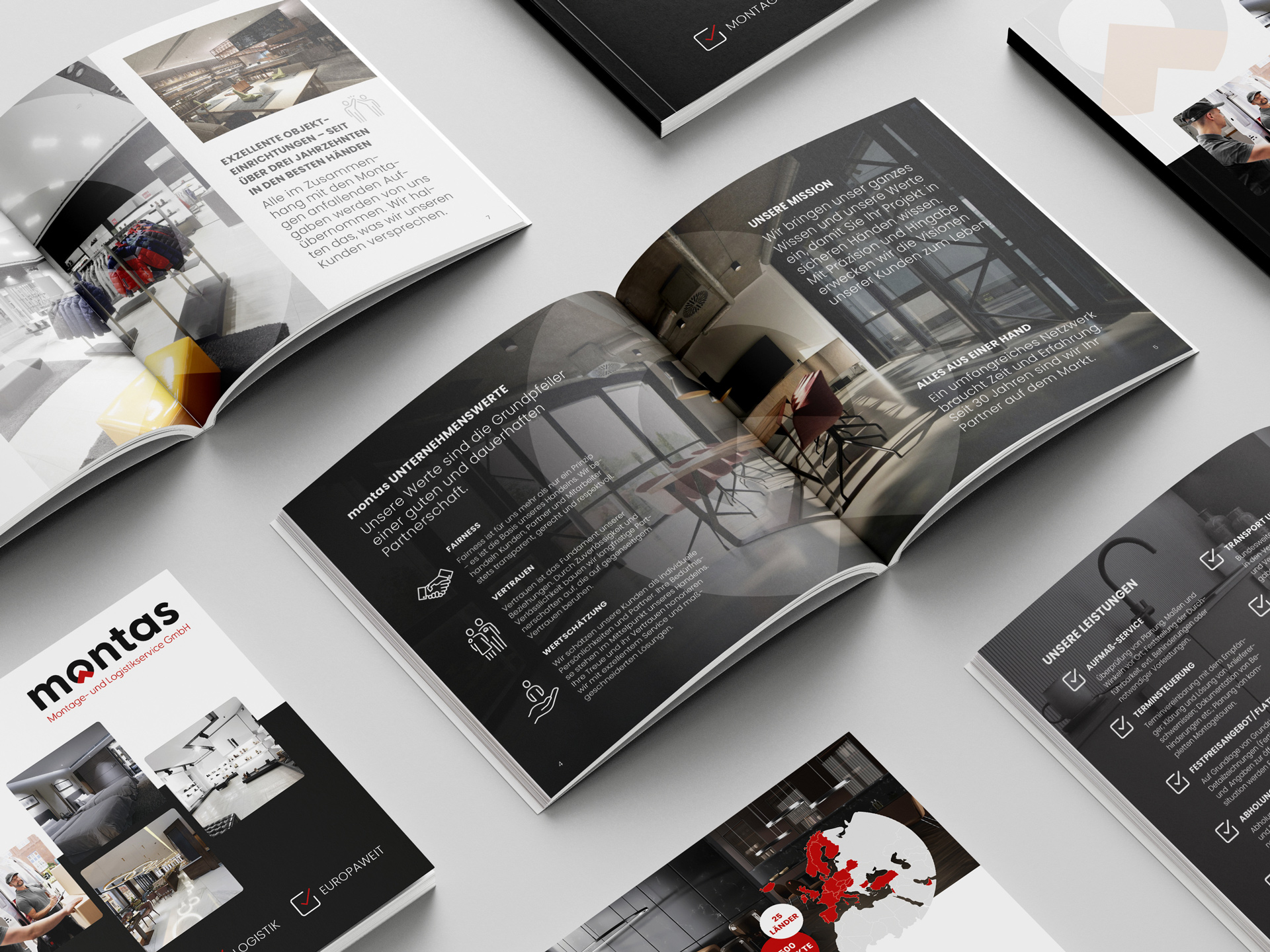 Montas broschuere für Broschürendesign